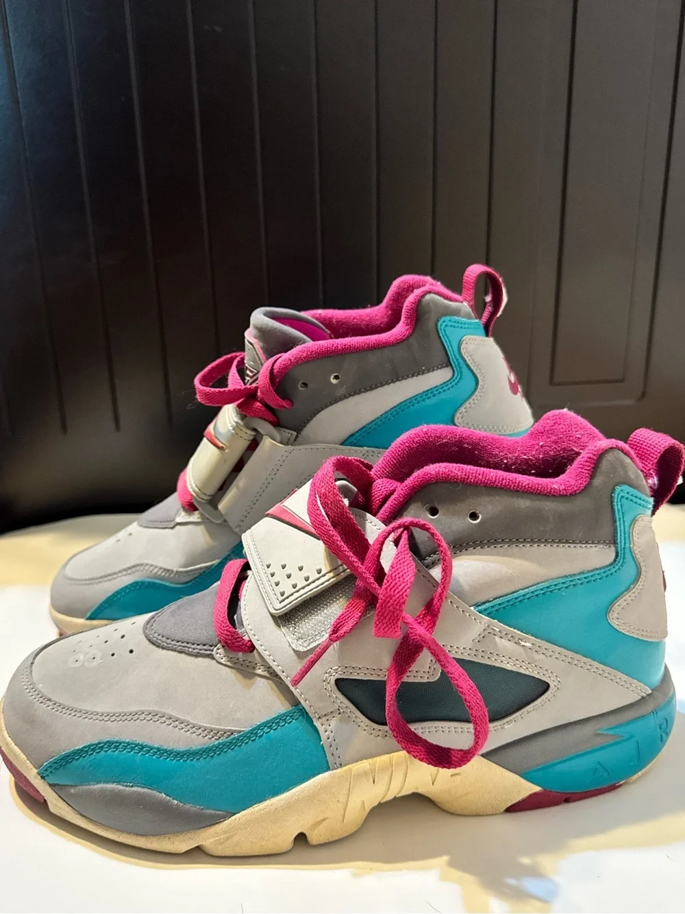 Nike Kids High-Top Sneakers in Teal and Pink